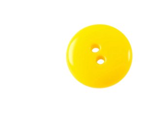 Yellow button bead isolated on transparent background