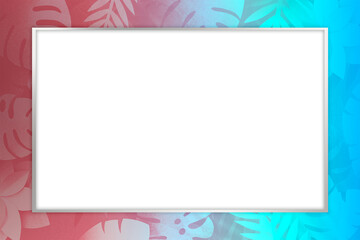 Blue and red leaf patterned frame design element