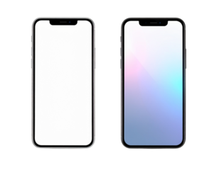  Pair of vector smartphone illustrations isolated on transparent background