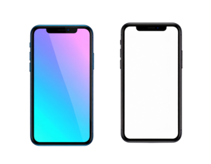  Realistic smartphone mockup isolated on transparent background