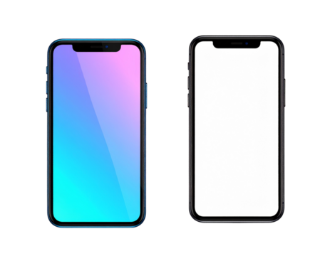  Realistic smartphone mockup isolated on transparent background