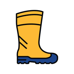 waterproof rain pants color flat icon. Vector isolated element