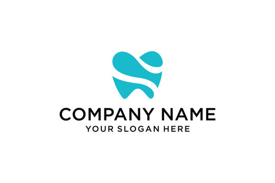 Modern Abstract Blue Tooth Logo Design for Dental Clinic and Oral Healthcare Branding