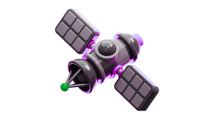 Futuristic Communication Satellite 3D Render