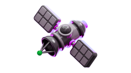 Futuristic Communication Satellite 3D Render