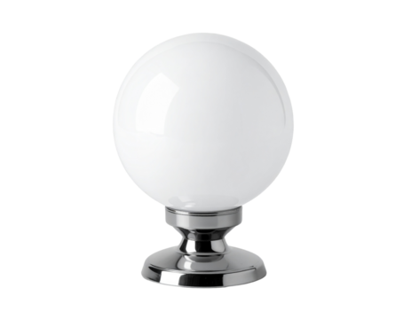  Sleek Spherical Lamp with Chrome Base transparent background.