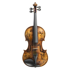 Obraz premium A beautifully crafted antique violin with a unique figured wood grain isolated on transparent background