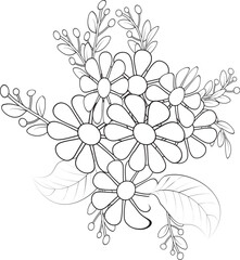 coloring page ,flower, vintage, vector, floral, pattern, nature, leaf, plant, design, flowers, decoration, branch, card, summer, seamless, art, drawing, illustration, rose, sketch, ornament, wallpaper