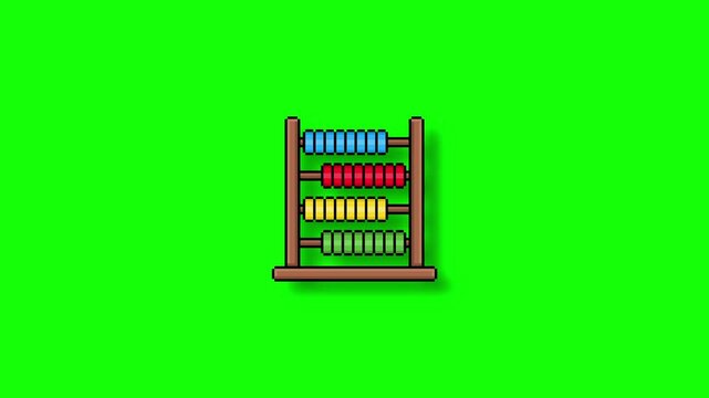 Seamless Loop Retro Pixel Art Animation of an Abacus with Beads Counting and Moving