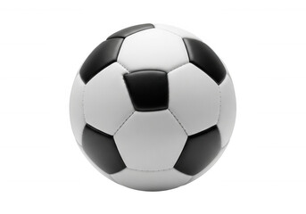 Fototapeta premium Black and white soccer ball against dark background isolated on a transparent background