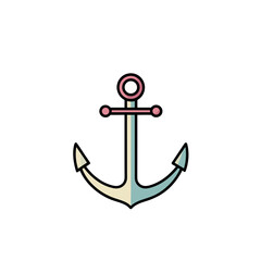 Minimalist nautical anchor icon with soft pastel colors on black background