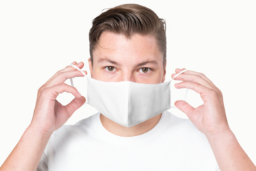 Png face mask transparent mockup the new normal fashion studio shoot