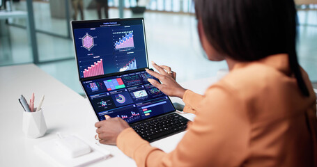 Focused African American Woman Analyzing