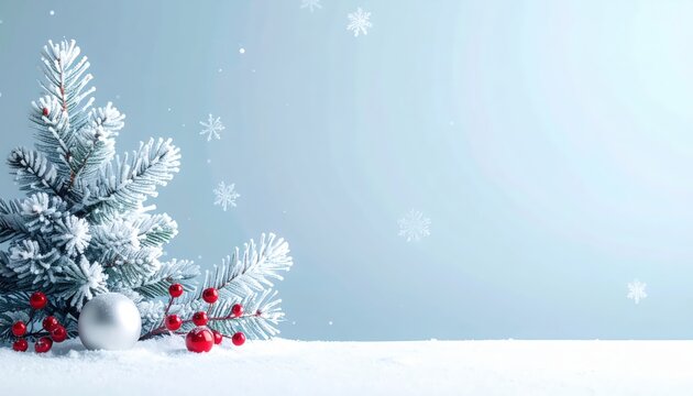 Winter wonderland decoration snowy landscape holiday theme festive environment close-up view christmas concept