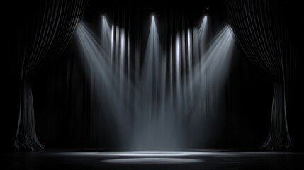 spotlights illuminating a dark theater stage