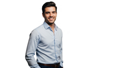 Professional man smiling isolated on transparent background