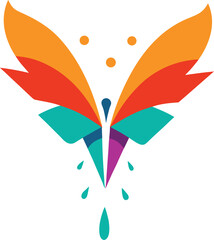 Naklejka premium Minimalist Geometric Chrysalis Splitting Open