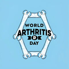 World arthritis day is celebrated with bones forming a hexagon shape frame