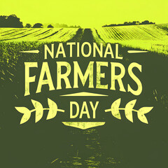 National farmers day graphic with yellow and green color scheme