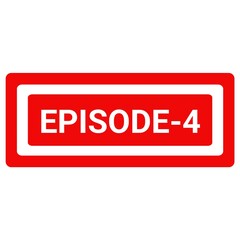Episode four, stamp icon isolated with background. Episode four stamp lable icon.