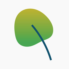 Green gradient tree, nature vector