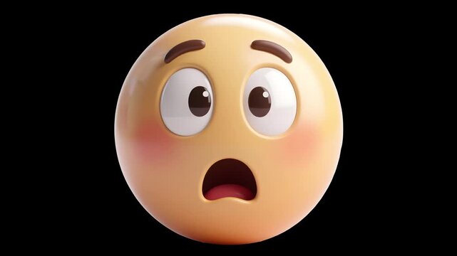 3D Wow Reaction Emoticon Motion Graphic Animation For Digital Content.