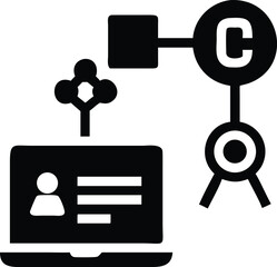 Digital identity management and network connection concept icon