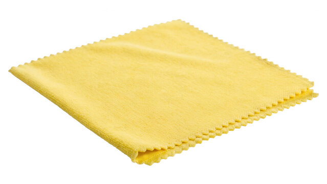 Clean yellow microfiber cloth for wiping surfaces