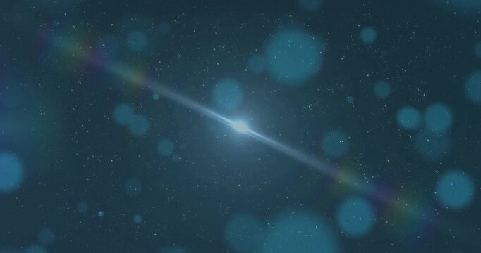 Faint diagonal line appearing starting star growing, casting flare, revealing starscape