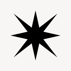 Obraz premium Black eight-pointed star illustration vector
