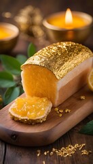 Golden Bread Dessert &ndash; Luxury Food Concept