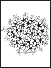 coloring page, flower, vintage, vector, floral, pattern, nature, leaf, plant, design, flowers, decoration, branch, card, summer, seamless, art, drawing, illustration, rose, sketch, ornament, wallpaper