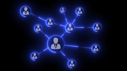 Animation of People network icon. digital networking interface connection system animation. technology icon network connection abstract background - Powered by Adobe