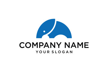 Abstract Blue Elephant Logo Design for Company Branding and Corporate Identity