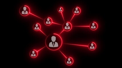 Animation of People network icon. digital networking interface connection system animation. technology icon network connection abstract background - Powered by Adobe