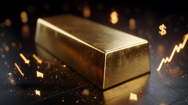 Stack of Gold Coins with Glowing Financial Graphs – Investment and Wealth Growth Concept