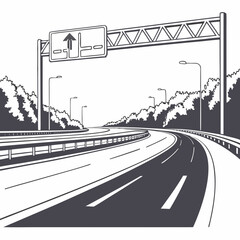 Clean highway illustration vector on white background