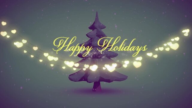 At start fir tree fading heart lights while script shifting Labby Lolida to Happy Holidays greeting