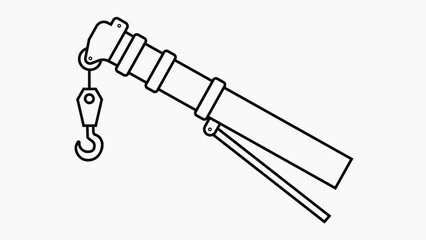 Crane hook line art vector