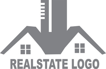 Real estate logo icon showing a house roof and property symbol for business and web illustration