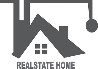 Real estate logo icon showing a house roof and property symbol for business and web illustration