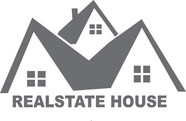 Real estate logo icon showing a house roof and property symbol for business and web illustration