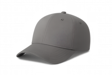 Plain grey baseball cap mockup for design projects, offering a customizable template for branding and sports wear