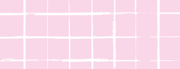 Pink grid background with a soft pink color and white lines. The background has a textured, artistic style with pink and white tones. Grid pattern background vector. Pink background.