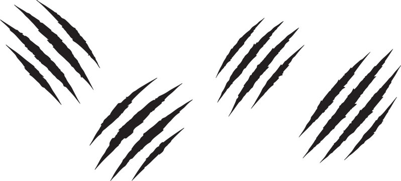 Aggressive beast claw marks trailing across surface dynamic scratch texture design element