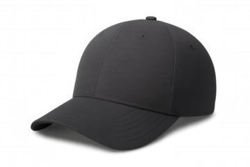 Black baseball cap template for mockup customization, blank casual headwear for branding and fashion design