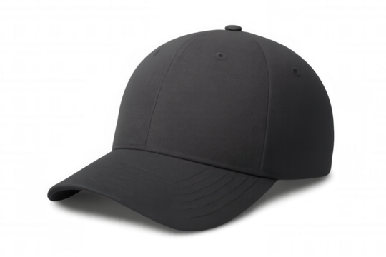 Black baseball cap template for mockup customization, blank casual headwear for branding and fashion design