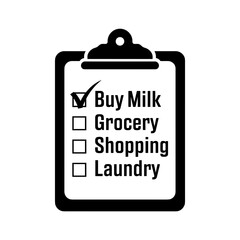 Grocery checklist clipboard with checkmark &ndash; Great for shopping themes, daily planning visuals, or lifestyle content