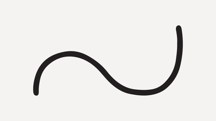 Minimalist black wavy line, element vector