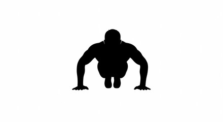 Man Doing Push-up Exercise Silhouette